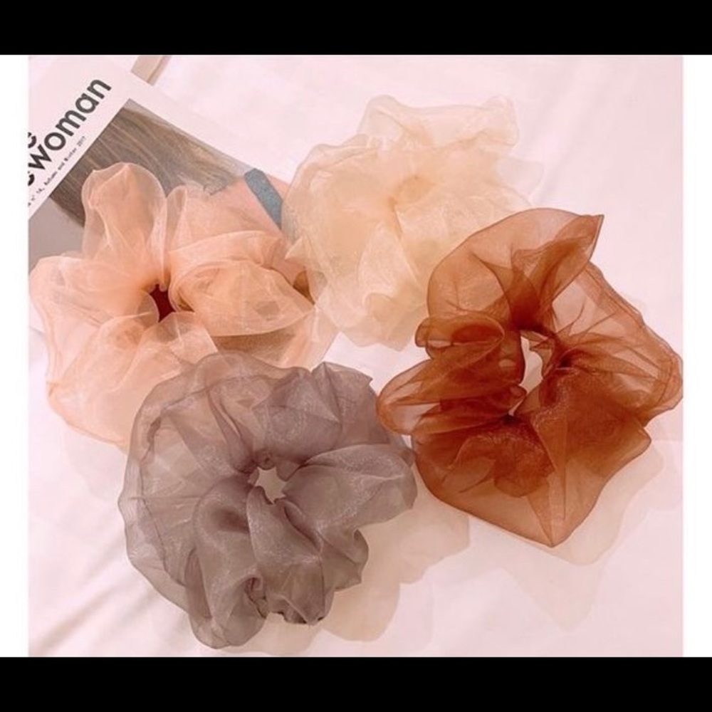 Large organza hair scrunchie ***NUDE COLOR AVAILABLE***